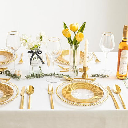 KINGSTONE Gold Silverware Set, 40-Piece Forged Flatware Set Cutlery Set Premium Stainless Steel, Service for 8, for Kitchen, Home, Wedding, Party, Mirror Polished Dishwasher Safe