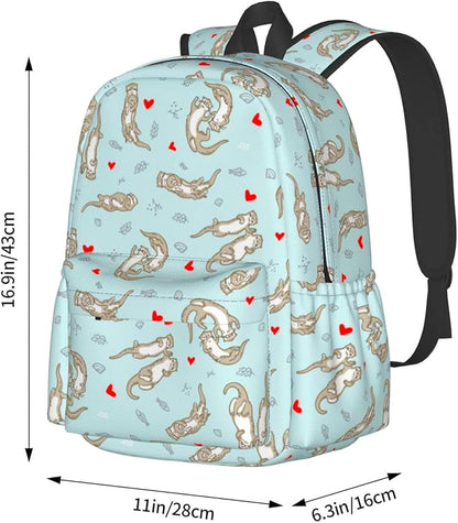 Otter Backpack Book Bags Lightweight Casual Laptop Backpacks Travel Daypack For Man Woman