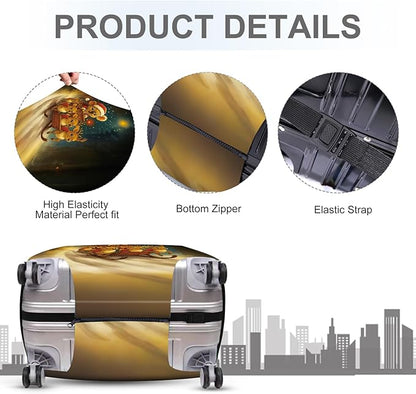 ANNA QUEEN Christmas Koala Luggage Cover, Cute Santa Koala with Reindeer Suitcase Protector, Washable Stretchable Travel Sleeve for 24-26 Inch Luggage