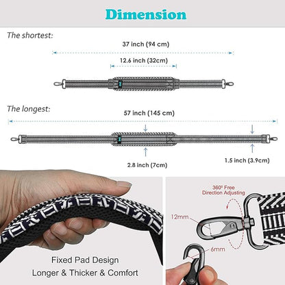 ZINZ Shoulder Strap, 57" Padded Adjustable Shoulder Bag Straps Replacement for Bags with D-Ring（TH01B03）