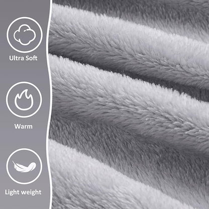 Travel Blanket, Ultra-Soft, Warm & Lightweight Travel Blanket Airplane with Bag, 65x40 in, Airplane Travel Essentials for Women, Men & Kids, Included Eye Mask, Luggage Sleeve & Backpack Clip