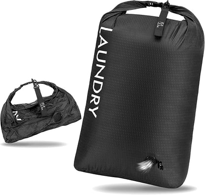 Compression Laundry Bag for Travel, Dirty Clothes Travel Laundry Bags, Waterproof Space-Saving Wet Clothes Storage Organizer, Smell Proof Laundry Bag Camping, Clothing, Swimming, Yoga, Gym