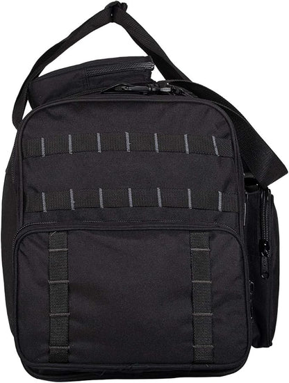 K-Cliffs Tactical Range Duffel Heavy Duty Large Gear Duffle Durable Quality Travel Sports Gym Equipment Bag Military Molle with Lockable Zippers with US Flag Patch 33 Inch Black