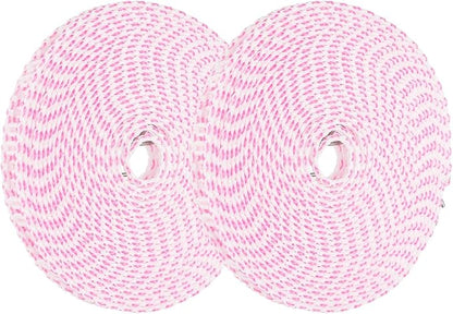 uxcell 2 Pcs Portable Travel Clothesline, 26.2ft Clothes Line Outdoors Travel Hanger Foldable Clothesline Rope with Hooks for Camping Hotel Backyard Home Cruise Ship, Pink