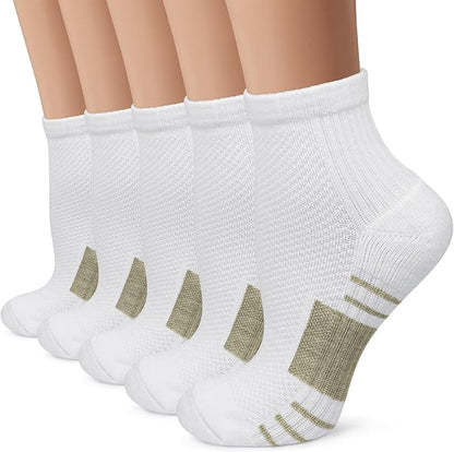 Iseasoo Copper Ankle Compression Socks - Low Cut Arch Support Socks for Men & Women, Running, Nurses, Plantar Fasciitis Socks