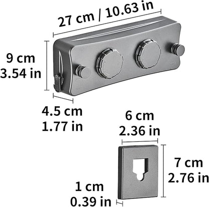 JOOM Retractable Clothesline Heavy Duty Clothes Drying Laundry Line Wall Mounted Easy Hanging Clothes Drying Laundry Line Retracting Hanging Lock to Prevent Sagging (Two line,Grey)