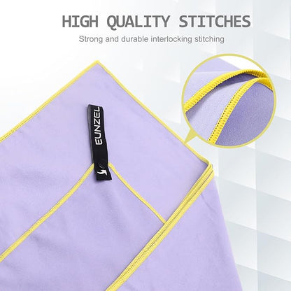 4 Set Quick Dry Camping Towel, Microfiber Travel Towel Super Absorbent Fast Drying Towel for Camping, Beach, Gym, Backpacking & Swimming(Four 3-Piece Towel Sets, Army Green/ Grey/ Taro Purple/ Pink)