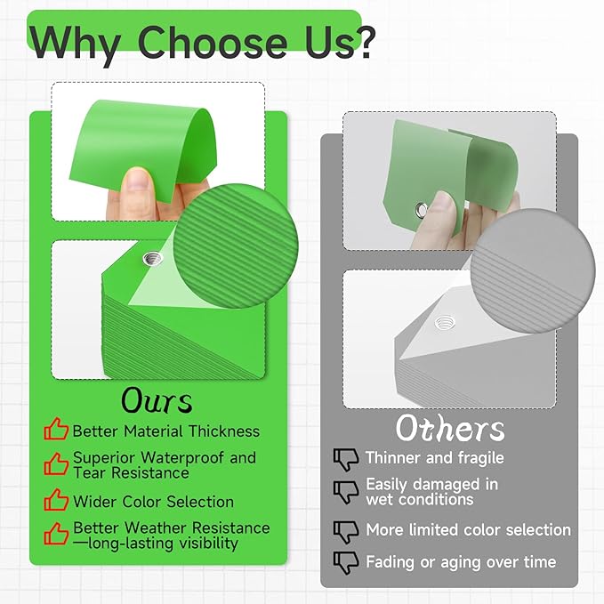 1000 Pieces Plastic Shipping Tags with Wire Labeling Tags Waterproof Hang Tags with Reinforcement Hole Writable Luggage tag Loops for Equipment Inventory Parts Garage (Green, 4 3/4" x 2 3/8")