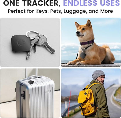 4 Pack Air Tracker Tag, Smart Bluetooth Luggage Tracker Compatible with Apple Find My APP(iOS Only), Anti-Lost Item Locator for Keys Wallet Pets and Luggage, Waterproof with Replaceable Batter