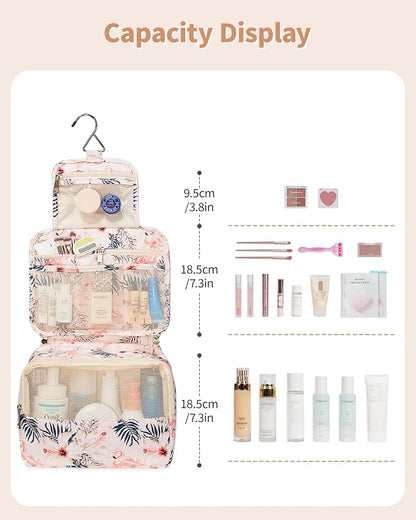 Narwey Small Hanging Travel Toiletry Bag for Women, Travel Bag for Toiletries, Makeup Bag Organizer Cosmetic Bags Make Up Bags for Girls