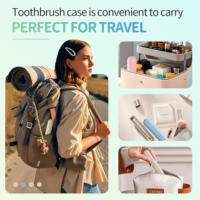 28 Pack Travel Toothbrush Holder,Travel Toothbrush Case,Portable Breathable Toothbrush Container,Dust-Proof Plastic Toothbrush Holders for Travel Camping Trips School Home(4 Colors)