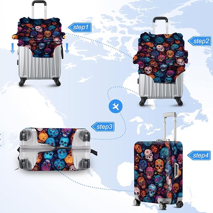 ANNA QUEEN Travel Luggage Cover Suitcase Protector Suitcase Cover Anti-Scratch,Stretchable Luggage Travel Bag Cover Washable