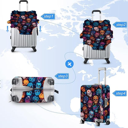 ANNA QUEEN Travel Luggage Cover Suitcase Protector Suitcase Cover Anti-Scratch,Stretchable Luggage Travel Bag Cover Washable