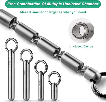 TISUR Large Keychain Pill Holder, Titanium Pill Case Waterproof Pill Fob for Travel Purse Pocket,Pill Organize