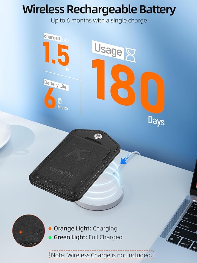 Luggage Tags, Works with Apple Find My, Leather Luggage Tag for Suitcases, Travel Tags, Bag Tag for Backpacks, Suitcase Tag with Privacy Flap, Anti-Lost Smart Luggage Tracker, Travel Essentials, Black