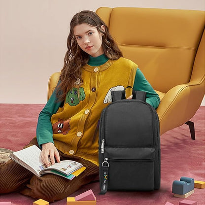 OMOUBOI Casual Daypacks Superbreak Backpack 14 inch Laptop Backpack for Women & Men Fits Tourism Business (Black)