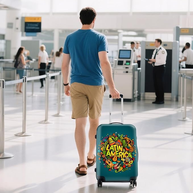 WUJIAONIAO Travel Luggage Cover Baggage Suitcase Cover Protector Skins 18-32 Inch (US-Area, M (for 22-24 inch luggage))