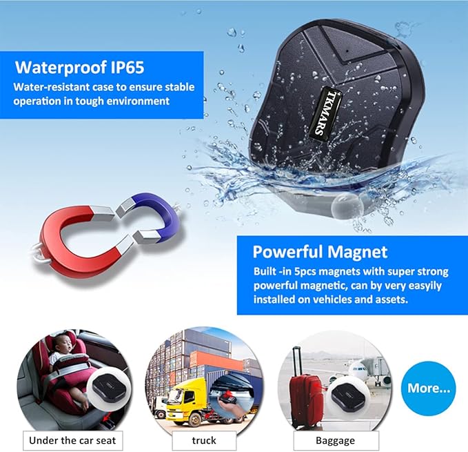 4G GPS Tracker for Vehicle - Magnetic Car Tracking Device with Real-Time Tracking, Anti-Theft Alerts, 6 Months Long Battery Life, Waterproof Tracker for Trucks, Fleet TK905-E Subscription Required