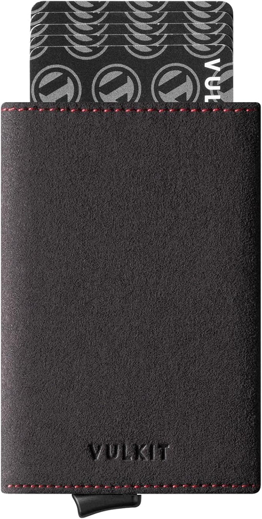 VULKIT Pop up Wallet Minimalist Cash Wallets RFID Blocking Leather Smart Credit Card Holder with Magnetic Closure for Men