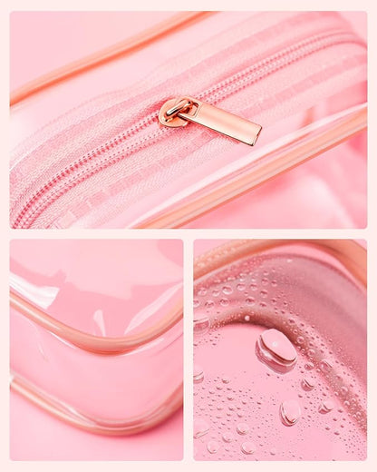 Travel Containers for Toiletries 4 Pack, TSA Approved Travel Size Toiletries, Travel Size Containers, With Clear Bag Leak Proof Silicone Jars, Travel Essentials Creams Jars Carrying Small Items