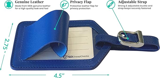 Personalized Monogrammed Cobalt Blue Leather RFID Passport Wallet and Luggage Tag