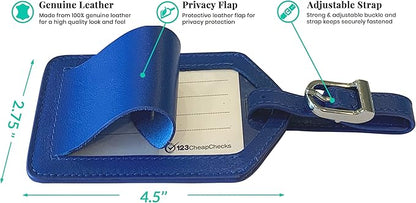 Personalized Monogrammed Cobalt Blue Leather RFID Passport Wallet and Luggage Tag