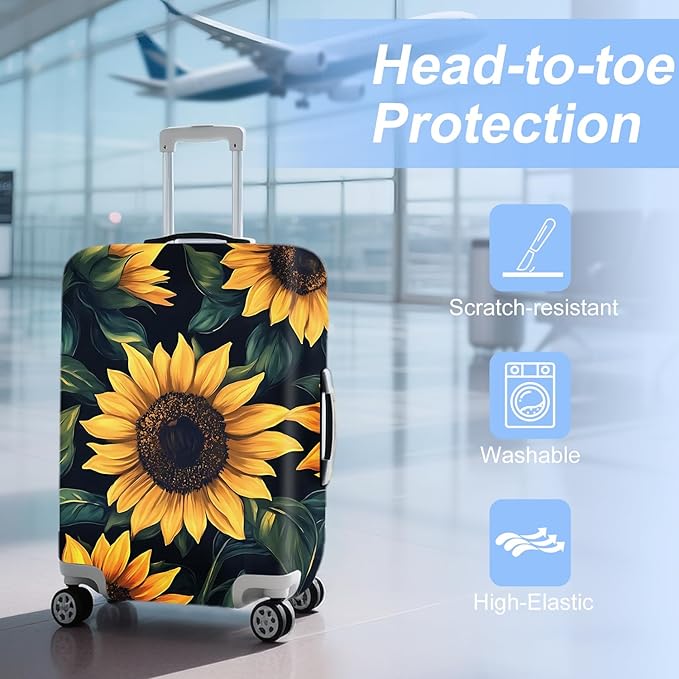 ANNA QUEEN Travel Luggage Cover Suitcase Protector Suitcase Cover Anti-Scratch,Stretchable Bag Cover Washable Durable Polyester