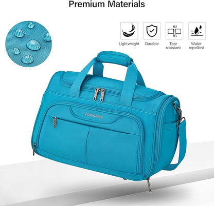 Hanke Carry On luggage Bags for Travel, Large Foldable Duffle Bag for Travel, Softside Lightweight Travel Bag Carry On Bags for Airplanes Women, Travel Tote Bags for Women Men.(Caribbean Blue)