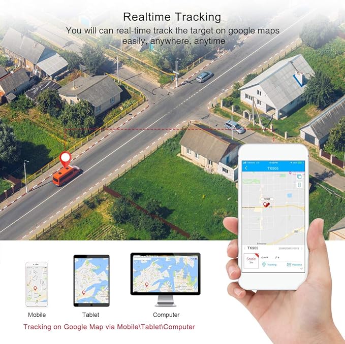 4G GPS Tracker for Vehicle - Magnetic Car Tracking Device with Real-Time Tracking, Anti-Theft Alerts, 6 Months Long Battery Life, Waterproof Tracker for Trucks, Fleet TK905-E Subscription Required