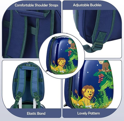 KOTEK Kids Carry On Luggage Set, 16" Hardside Rolling Suitcase with Spinner Wheels, Travel Rolling Luggage for Boys Girls (Lion)