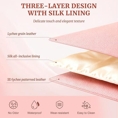 Makeup Case for Women,Travel Make Up Bag Organizer With Compartments and Handle,Portable Cosmetic Bags for Girl,Toiletry Bag for Women - Pink