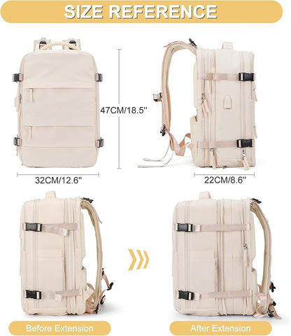 Casual Backpack Traveling Backpack, A-beige, Expandable, Travel Backpacks