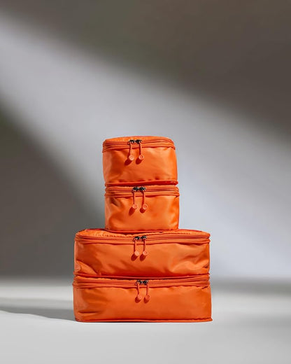 ANTLER - Compression Packing Cubes for Travel, Luggage Organiser for Suitcases or Bags, Travel Accessories, Set of 4, Coral