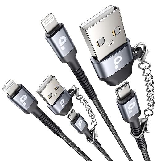 USB Type C to Lightning Cable Fast Charging, [Apple MFi Certified] 2Pack 6ft iPhone Charger Cable Compatible with iPhone 14/13/12/11 Pro Max and USB C Female to USB A Male Adapter with Keychain