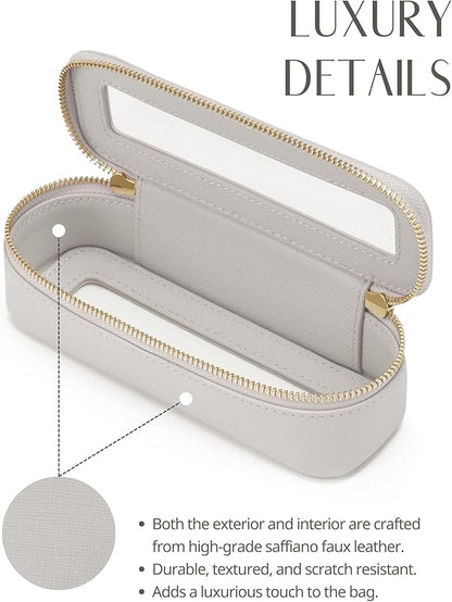 Popvibe Clear Makeup Bag Travel Cosmetic Case Transparent Toiletry Bag with Zipper, Portable Make Up Organizer Traveling Compact Car Bag for Essentials