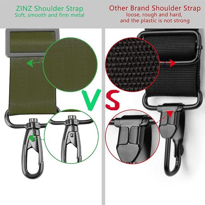 ZINZ 79 inch Shoulder Strap, Extra-thick Fixed Cushion Pad and Dual Clasps Universal Replacement Strap with Metal Swivel Hooks for Laptop Bags, Luggage Bags, Camera, Crossbody(Army Green)