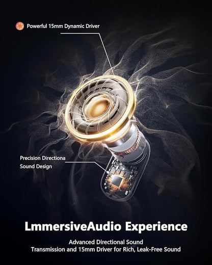 Open Ear Bone Conduction Headphones,Bluetooth Headphones 5.4 with Smart Digital Display,60H Playtime,IPX7 Waterproof,Touch Control Operate Fit Cycling Running