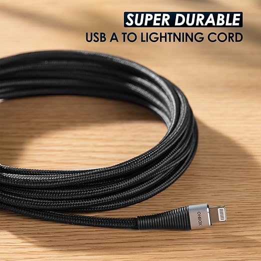 iPhone Charger 3 Pack 6 Ft [Apple MFi Certified] USB to Lightning Cable Fast Charging Cord Compatible with iPhone14/13/12/11 Pro Max/Pro/XS Max/XS/XR/X/8 Plus/8/7/iPad/iPod/AirPods, Black