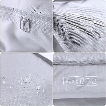 Packing cubes for Travel, CALACH Luggage Organizer Bags 6 Set Packing Cubes for Suitcases Travel Essentials for Carry on Mesh Suitcase Organizer with Shoe Bag (grey)