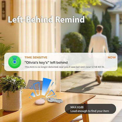 Air Tracker Tags- 4 Pack, New Bluetooth Tracker Works with Apple Find My APP (iOS Only), 92 dB Sound, Replaceable Battery, Smart Tag Keys Finder and Item Locator for Keys, Bags, Luggage, Wallet, etc
