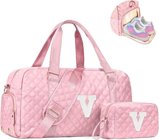 Kids Travel Duffel Bag, Personalized Weekender Bag with Shoes Compartment, Mothers Day Gifts, Girls Gifts for Kids Friends