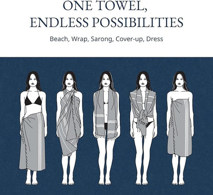 LANE LINEN Beach Towels 6 Pack, Oversized Pre-Washed Large Stylish Pool Towels for Adults, Quick Dry Lightweight Travel Towel, 39"x71" - Coral Beach