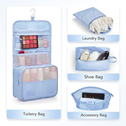 10 Set Compression Packing Cubes for Travel Essentials,Compressible Expandable Packing Cubes for Suitcase,OlarHike Luggage Organizer Bags for Travel,Handy Helper for Organizing Clothes(Light Blue)