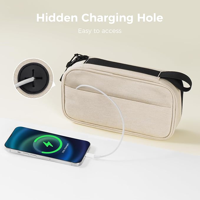 pack all Clear Electronic Organizer, TPU Cable Organizer Bag, Compact Cord Travel Organizer for Cables, Chargers, Phones, USB cords, SD Cards (Beige)