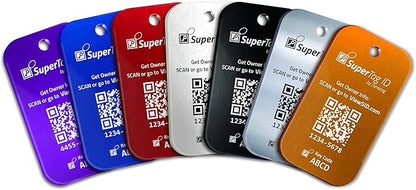 Dynotag® Sentry Series Solid Metal Web Enabled Smart Luggage Tag ID + Steel Loop, Anodized Aluminum with DynoIQ™ & Lifetime Recovery Service (Imperial Purple)