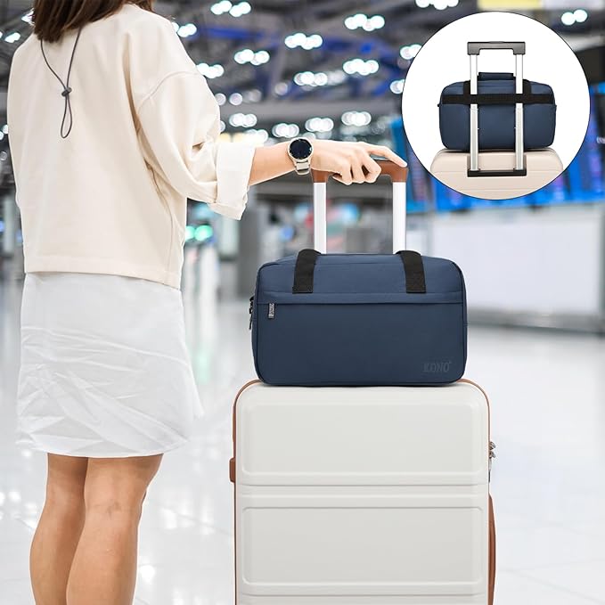 Kono Small Travel Duffel 14L Under Seat Carry-On Sports Tote Gym Bag - 13.78"x7.87"x7.87" Navy