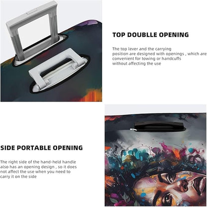 Suitcase protector cover tsa approved luggage cover for Suitcase Washable Suitcase Protector Anti-scratch Suitcase cover Small African American Afro Woman, stlye100