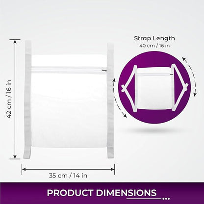 Shoe Washing Machine Bag - 2pc Reusable Laundry Shoe Bags for Washer & Dryer with 1pc Drying Net Bag, Protective Mesh for Sneaker