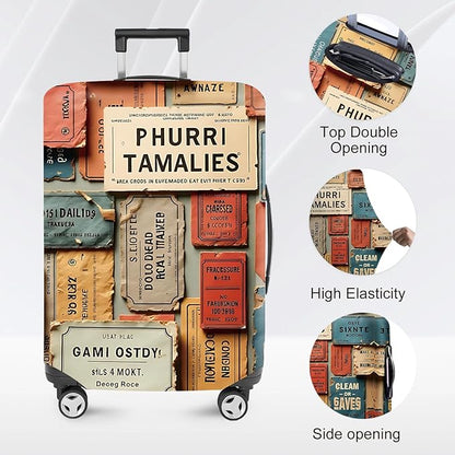 ANNA QUEEN Travel Luggage Cover Suitcase Protector Suitcase Cover Anti-Scratch,Stretchable Bag Cover Washable Durable Polyester with Elastic Hem with Zipper Closure