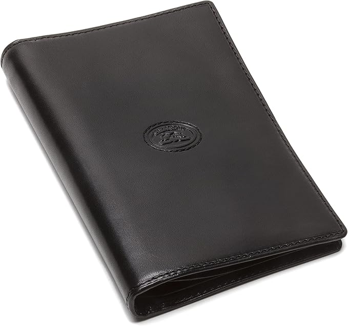 Tony Perotti Unisex Italian Bull Leather Executive Bifold Passport Cover Case in Black